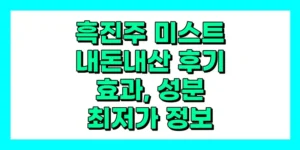 흑진주 미스트 내돈내산 후기, 효과, 성분, 부작용, 가격