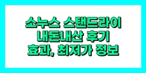 소누스 스탠드라이 내돈내산 후기, 효과, 성분, 부작용, 가격